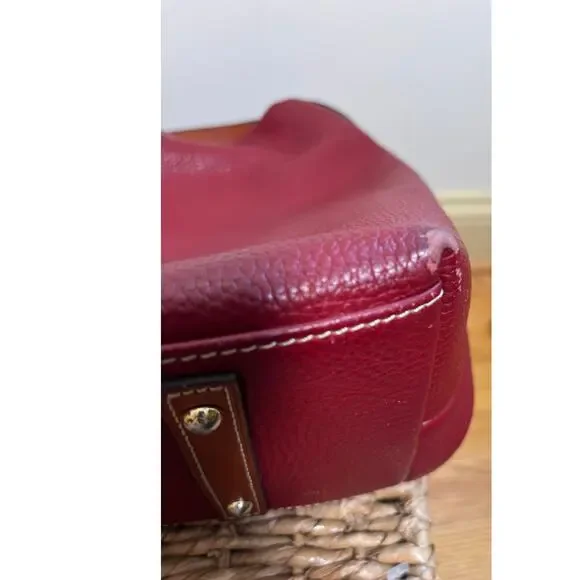 Dooney and Bourke dark Red Leather Logo Lock Pebbled leather - Picture 14 of 16